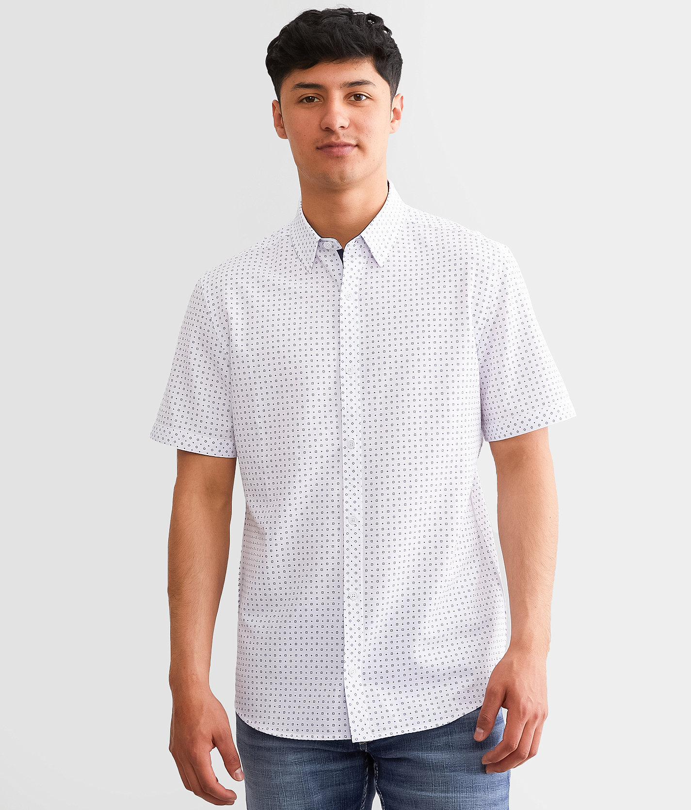 J.B. Holt Seersucker Athletic Performance Stretch Shirt - Men's Shirts in White