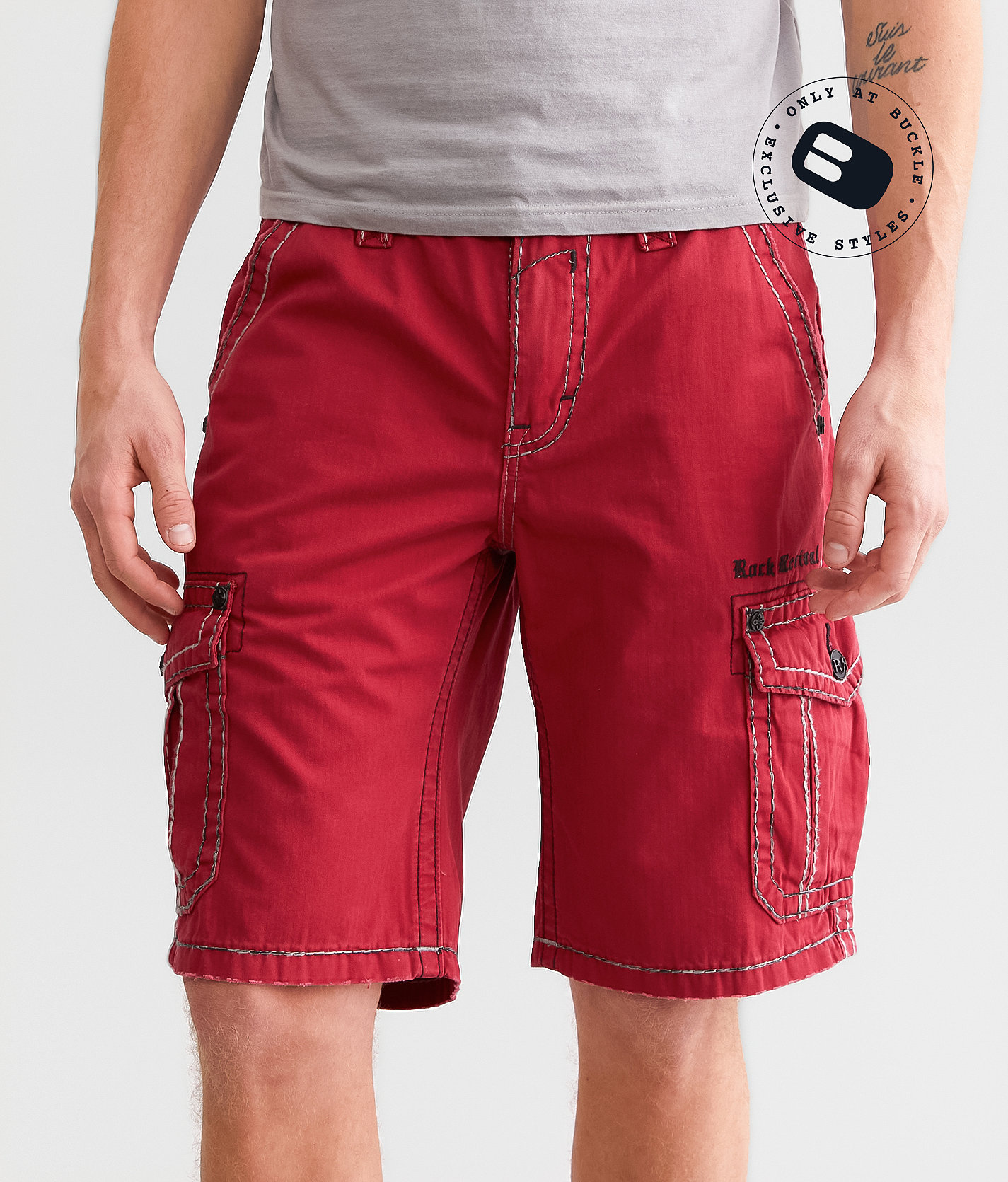Rock Revival Classic Cargo Stretch Short - Men's Shorts in Red