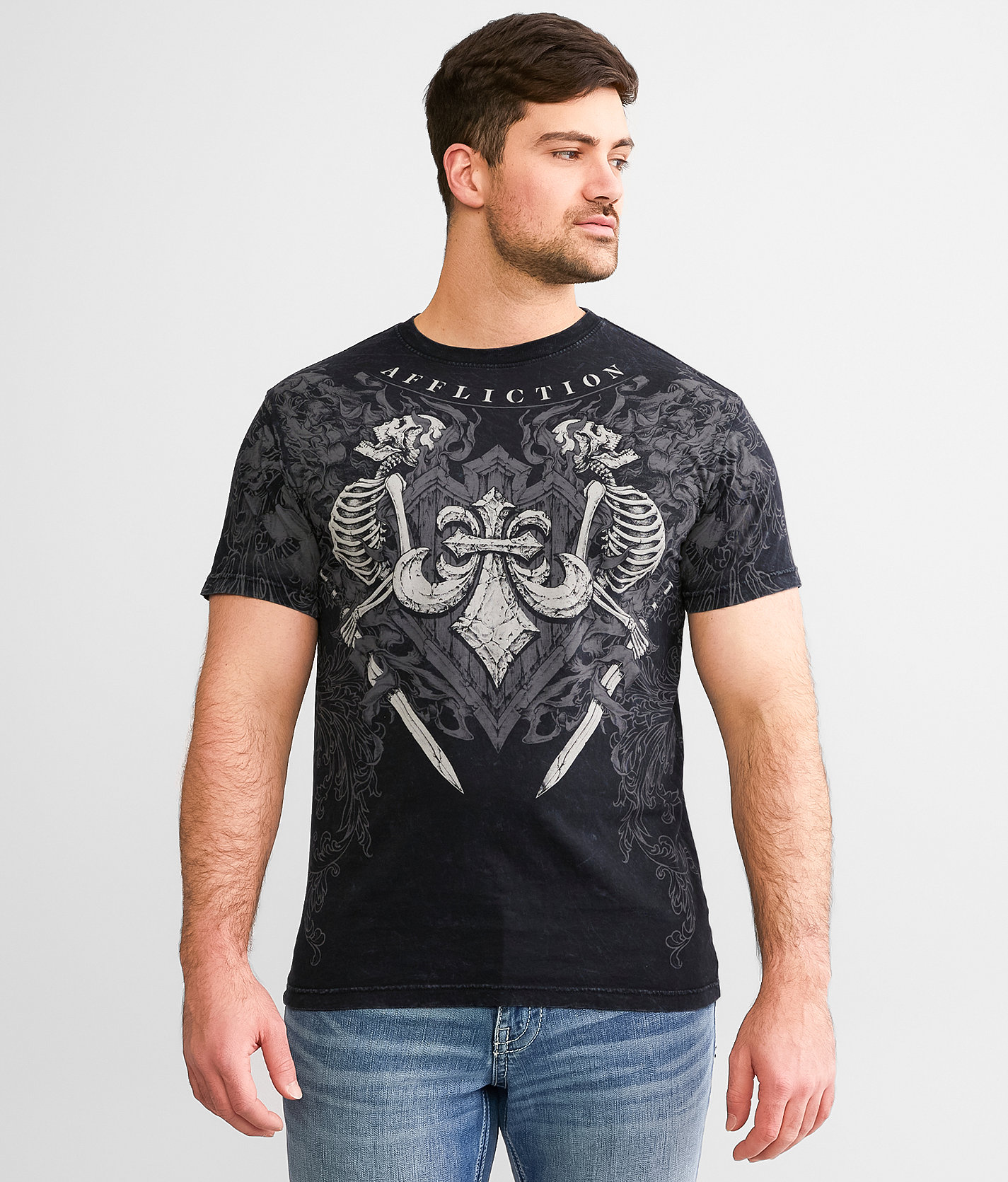 Affliction Upsurge T-Shirt - Men's T-Shirts in Black Lava Wash