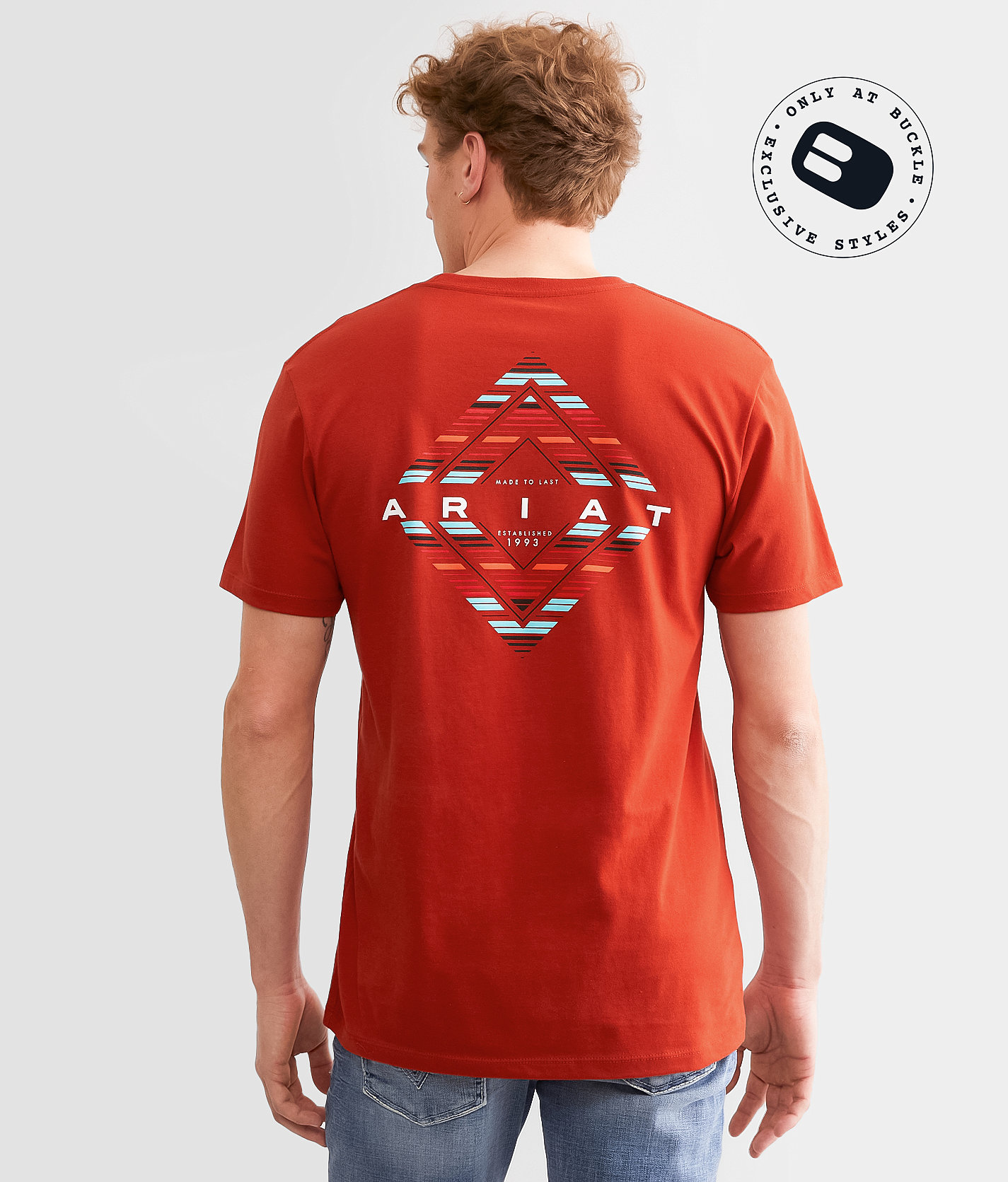 Ariat Diamond Serape T-Shirt - Men's T-Shirts in Red Ochre