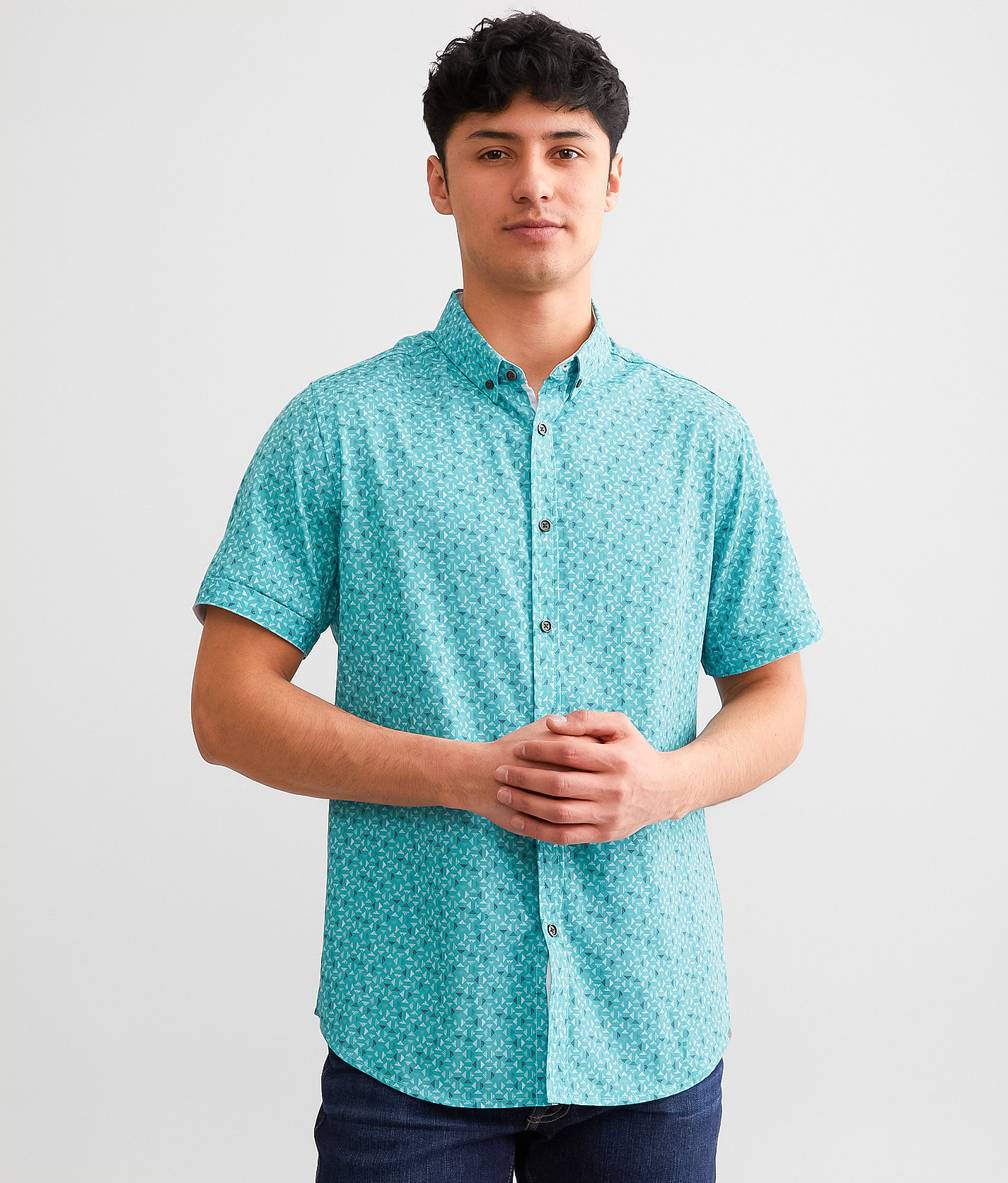 J.B. Holt Triangle Standard Performance Stretch Shirt - Men's Shirts in Turquoise