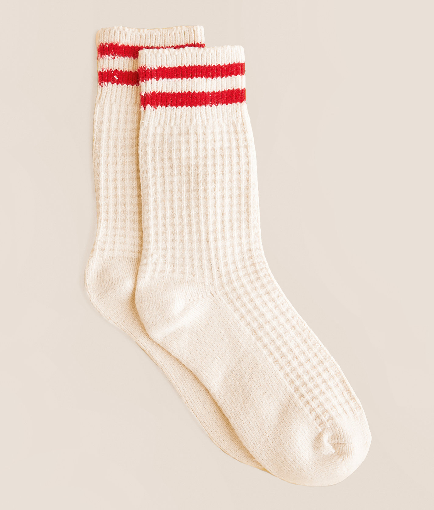 BKE Waffle Knit Boot Socks - Women's Socks in Cream Pink