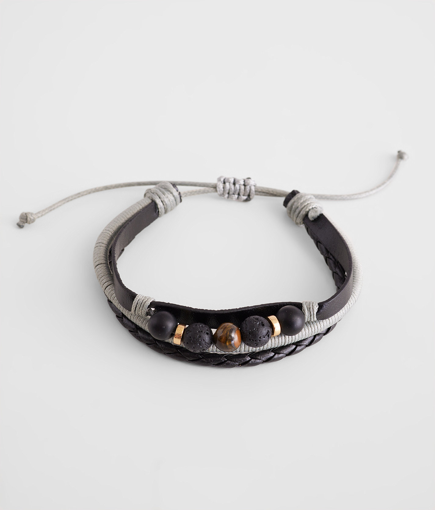 BKE Multi Strand Bracelet - Men's Jewelry in Black Grey