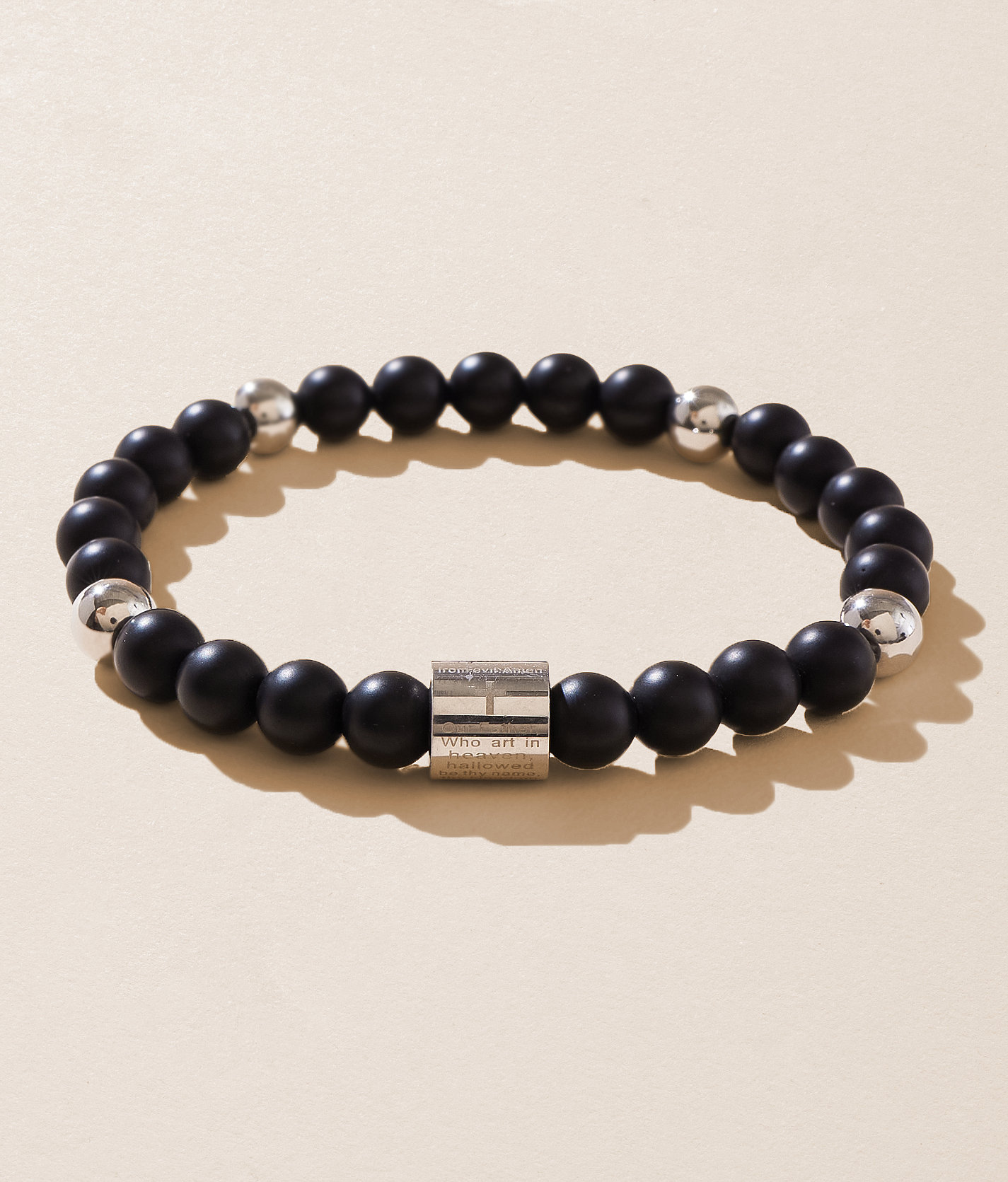 BKE The Lord's Prayer Beaded Bracelet - Men's Jewelry in Black