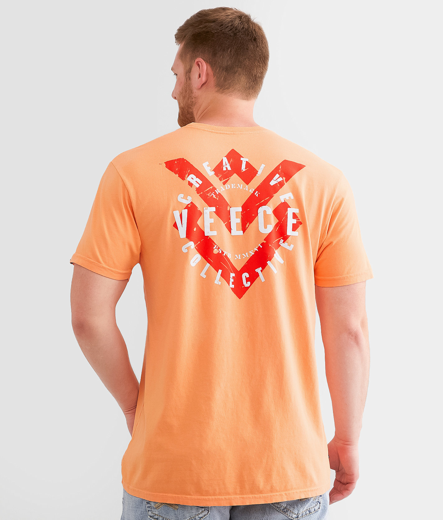 Veece Stamped In T-Shirt - Men's T-Shirts in Apricot