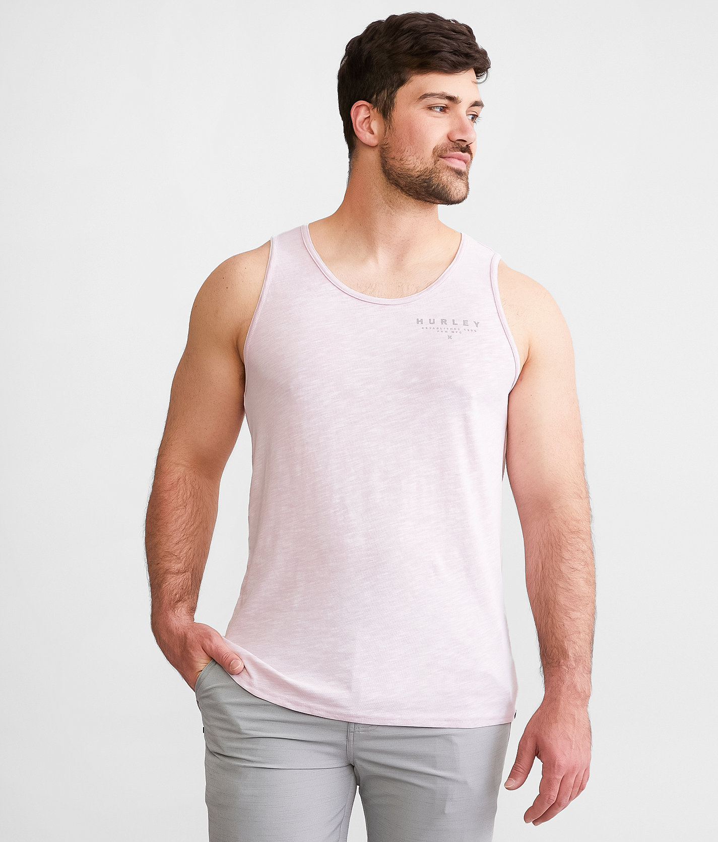 Hurley Everyday Framed Out Tank Top - Men's Tank Tops in Lollipop