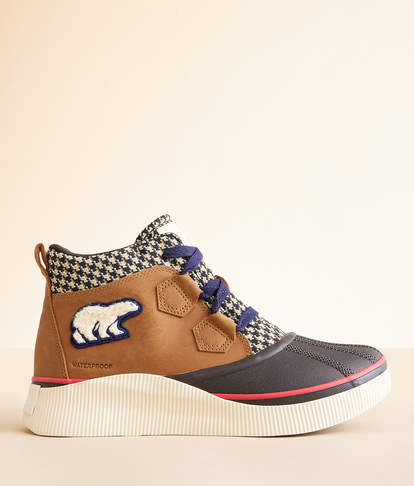 Sorel Out N About IV Varsity Leather Ankle Boot - Women's Shoes in Caramel Blackened Brown