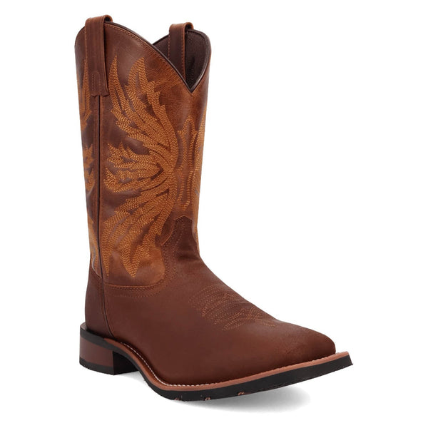 Laredo Mens Chet Dark Rust/Rust Leather Cowboy Boots