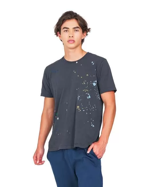 US Blanks US4004 Unisex Made in USA Garment Dye Paint Splatter T-Shirt
