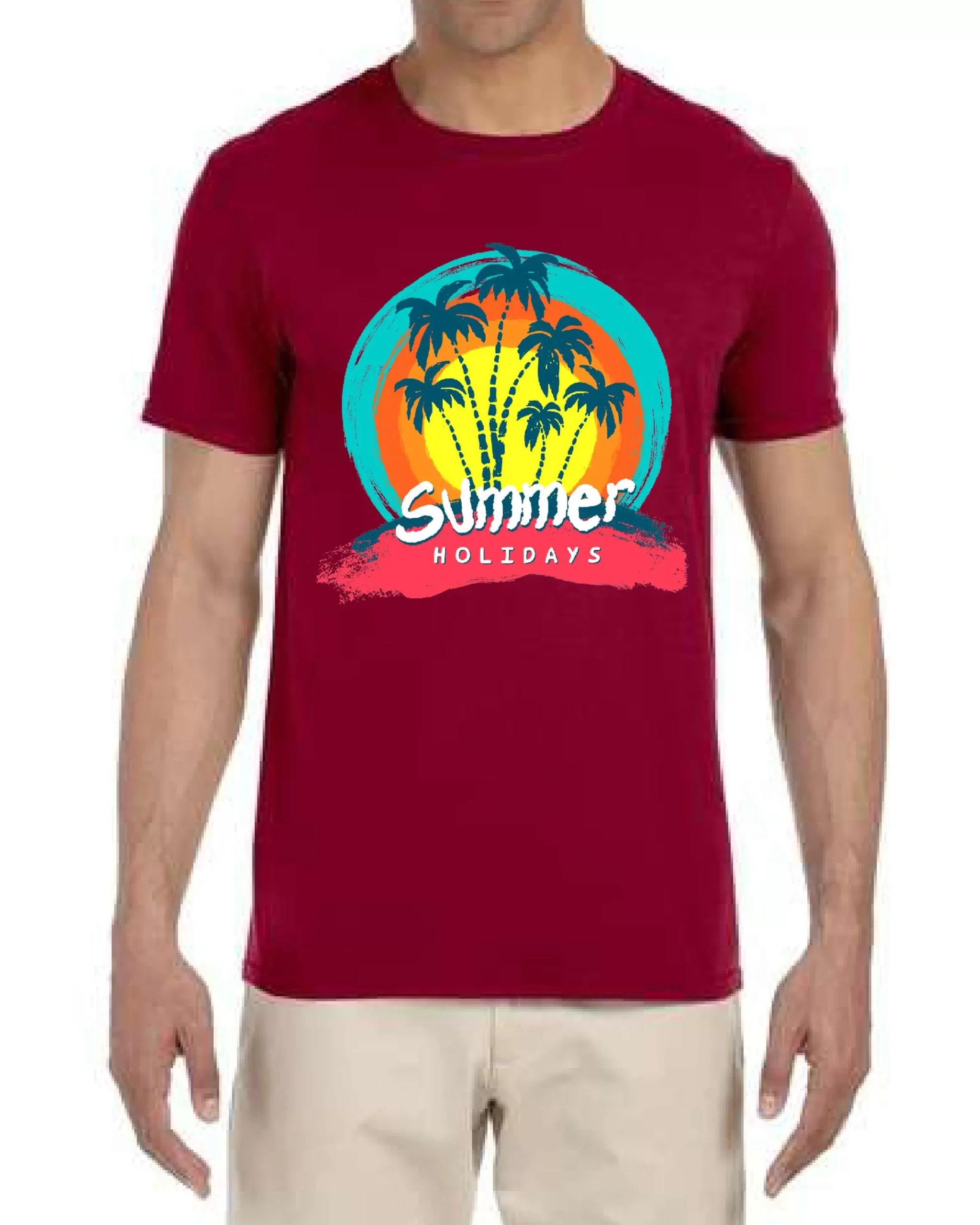 USTRADEENT Hawaiin Palm Tree Paradise Graphic Summer Tee for Men