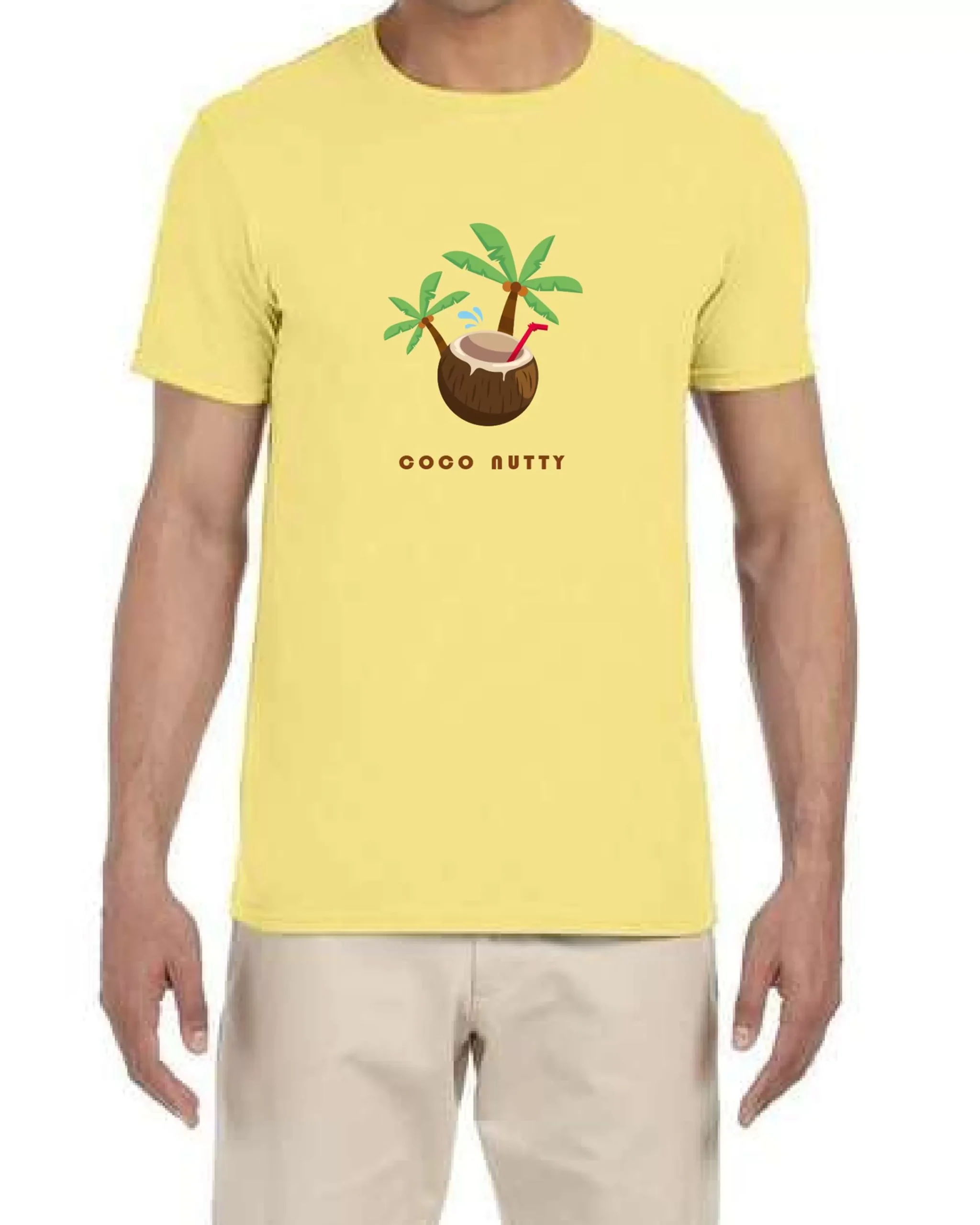 Ustradeent Coco Nutty Hawaiian Palm Beach Summer Graphic Men's T Shirt