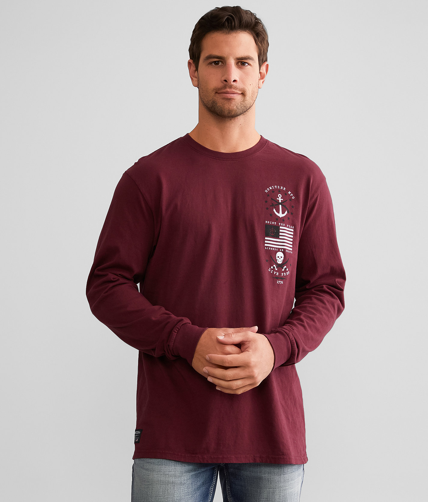 Howitzer Hoist The Flag T-Shirt - Men's T-Shirts in Burgundy