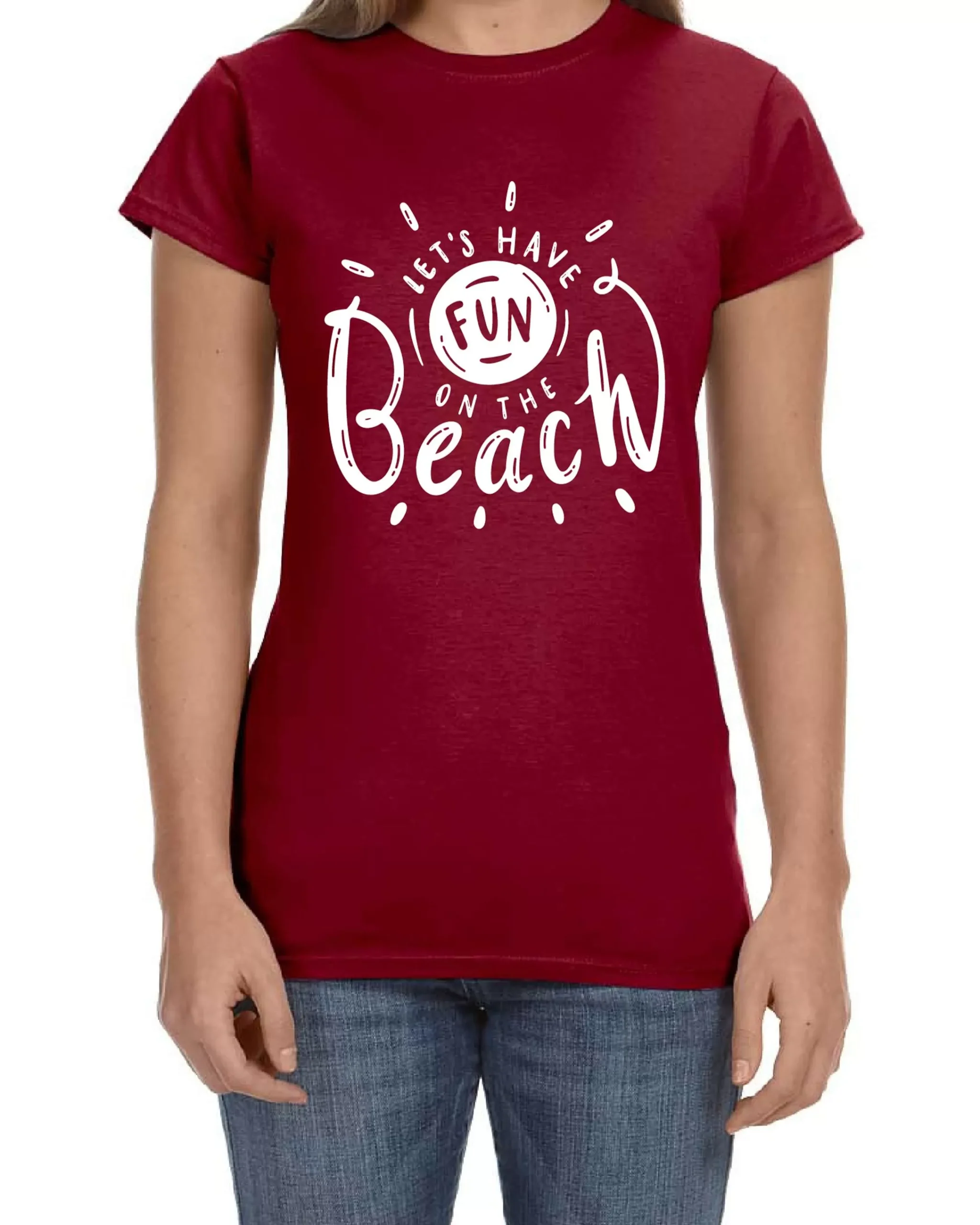 Ustradeent Hawaiin Let?S Have Fun On The Beach Summer T-Shirt For Women