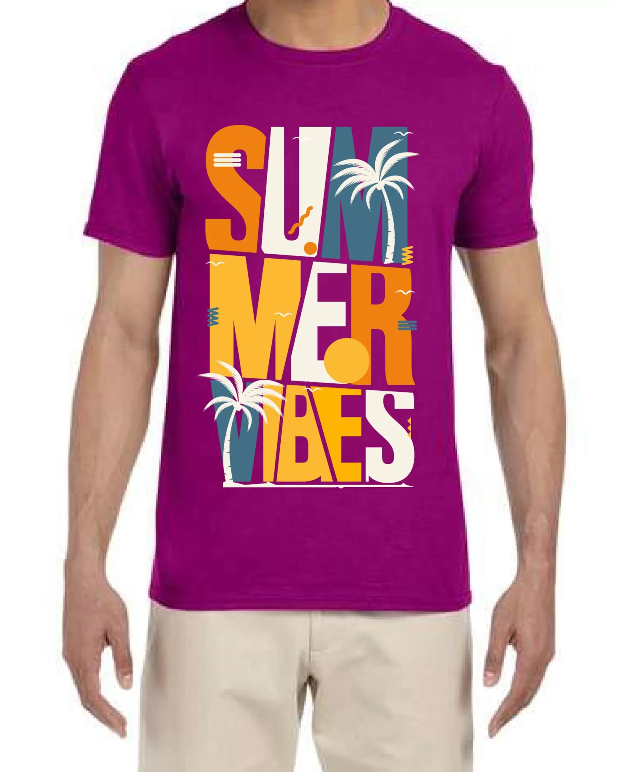 Ustradeent Hawaiin Summer Vibes Men's T Shirt With Palm Trees Graphic Tee