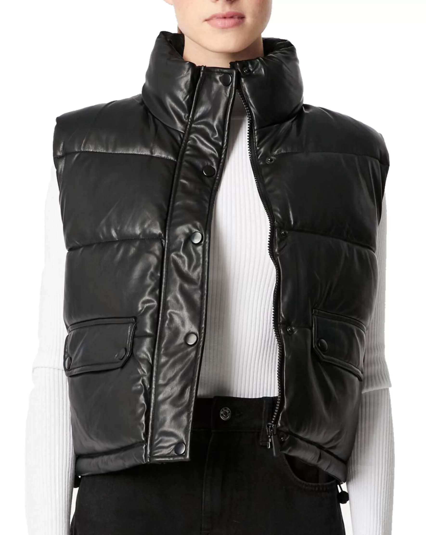 Genuine Leather Puffer Sleeveless Fashion Jacket for All Seasons - 100% Lambskin