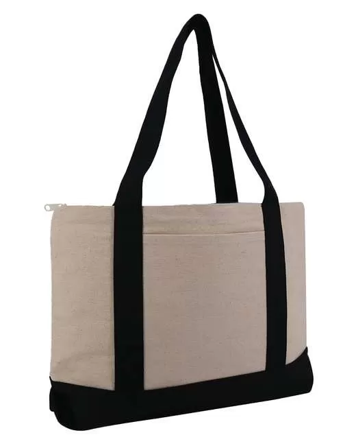 Liberty Bags 8862 Large Zippered Cotton Canvas Tote