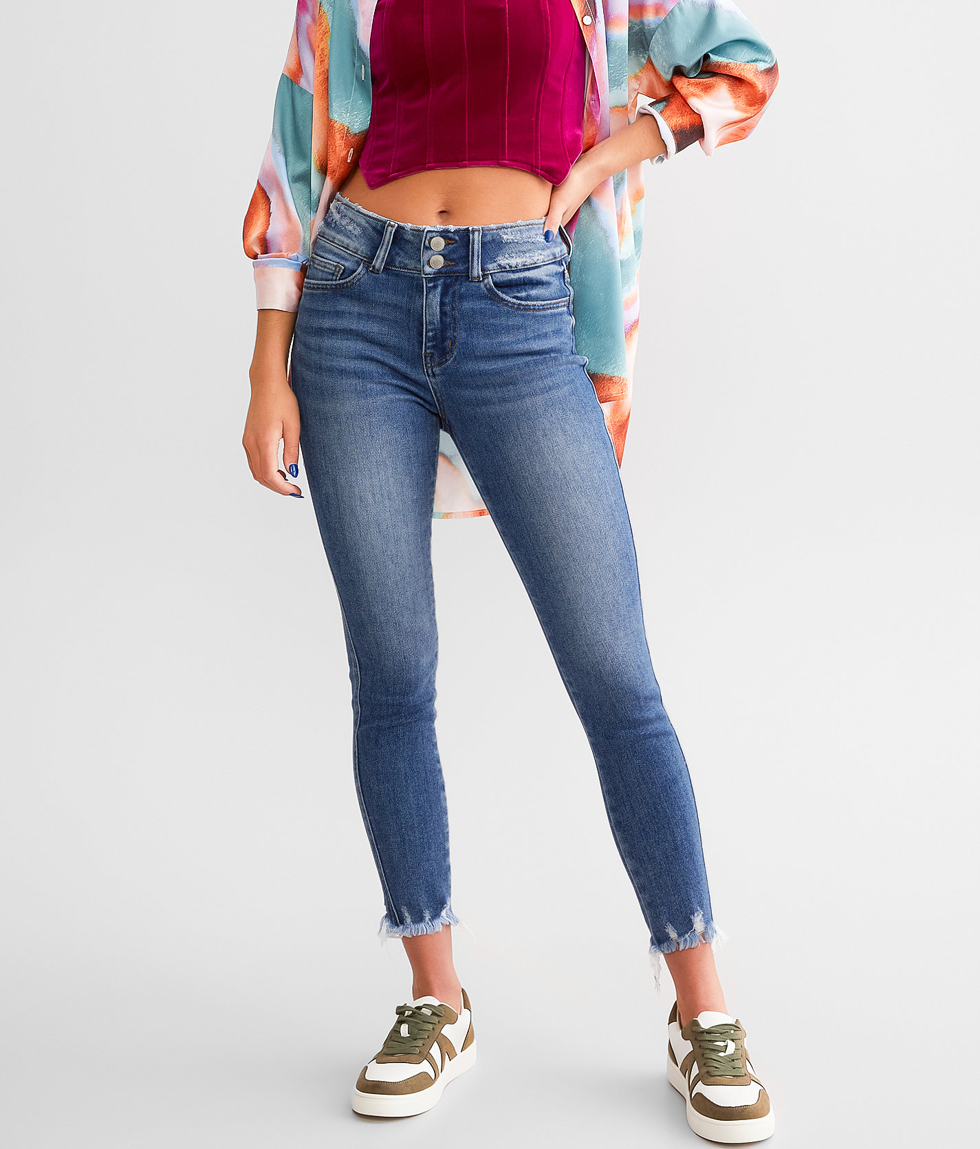 Flying Monkey High Rise Ankle Skinny Stretch Jean - Women's Jeans in Seaside