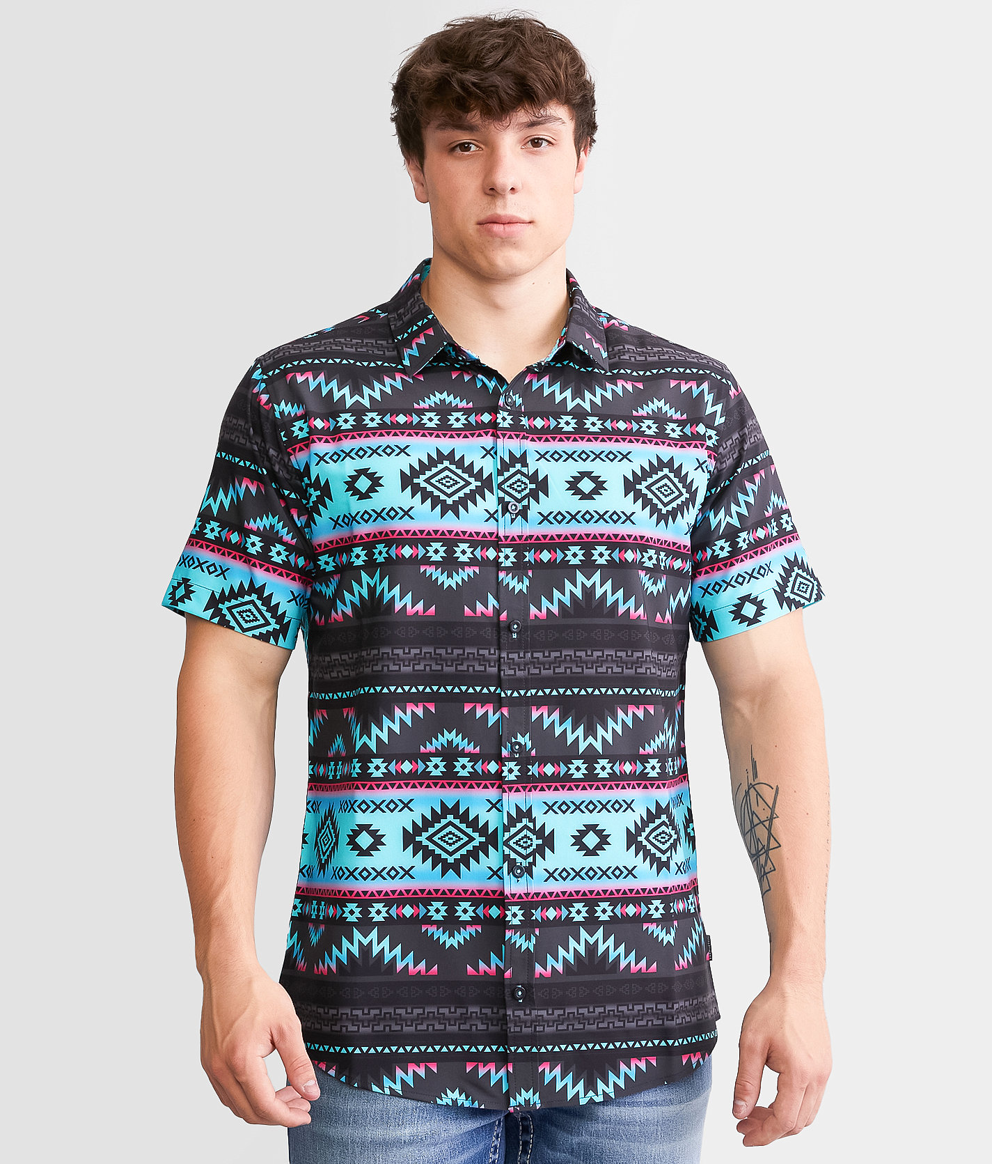 Departwest Southwestern Performance Shirt - Men's Shirts in Black