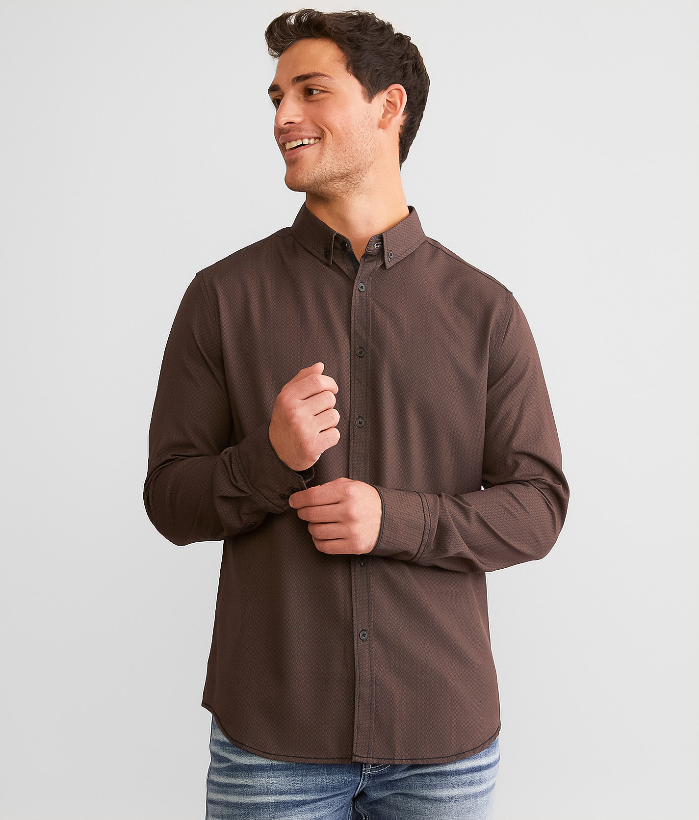 J.B. Holt Standard Performance Stretch Shirt - Men's Shirts in Brown