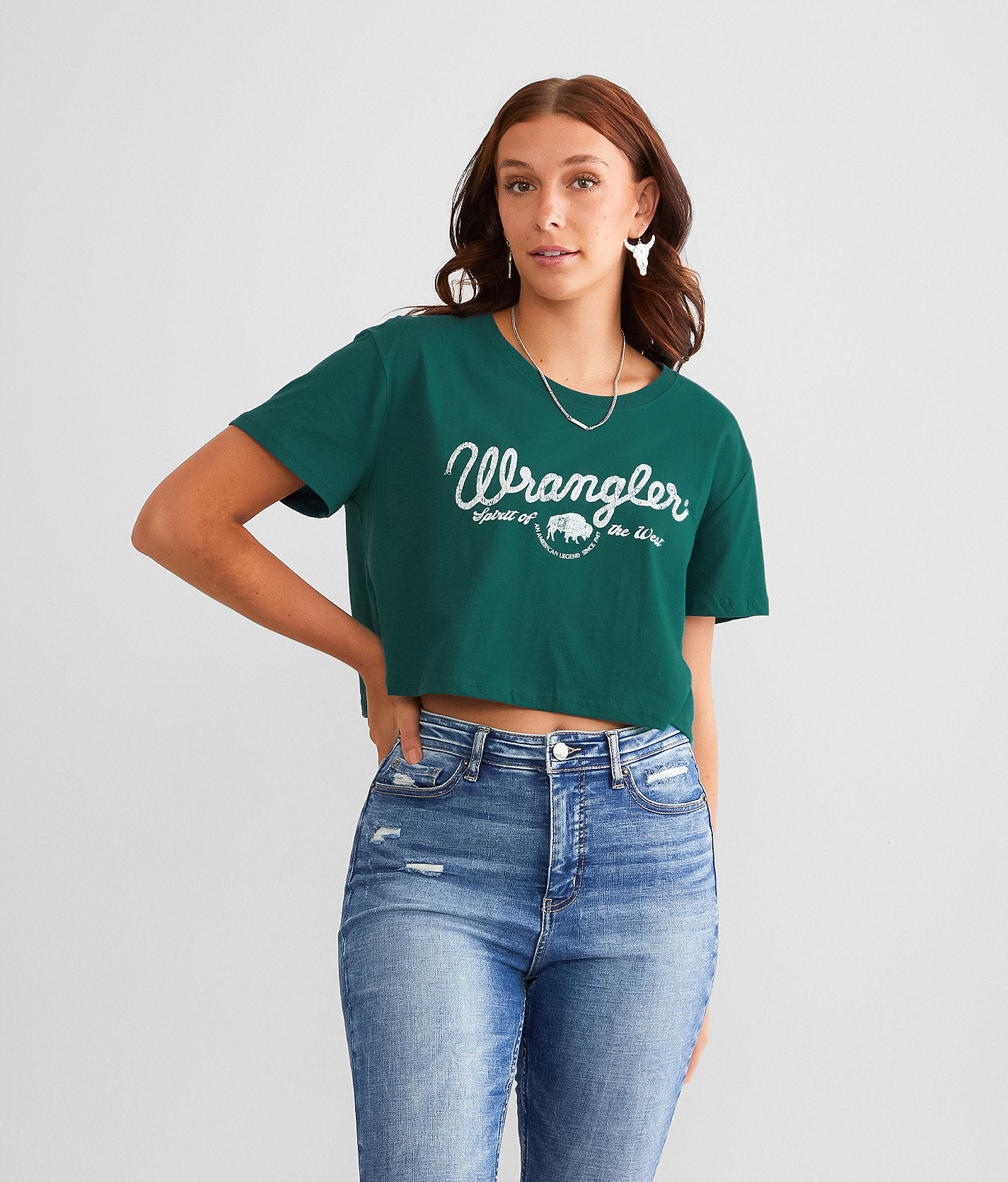 Wrangler® Cropped Boyfriend T-Shirt - Women's T-Shirts in Junebug
