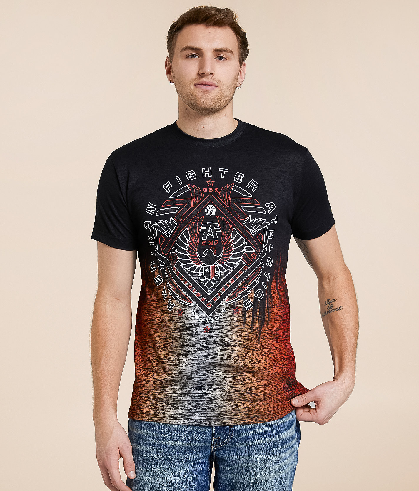 American Fighter Airmount T-Shirt - Men's T-Shirts in Black Red