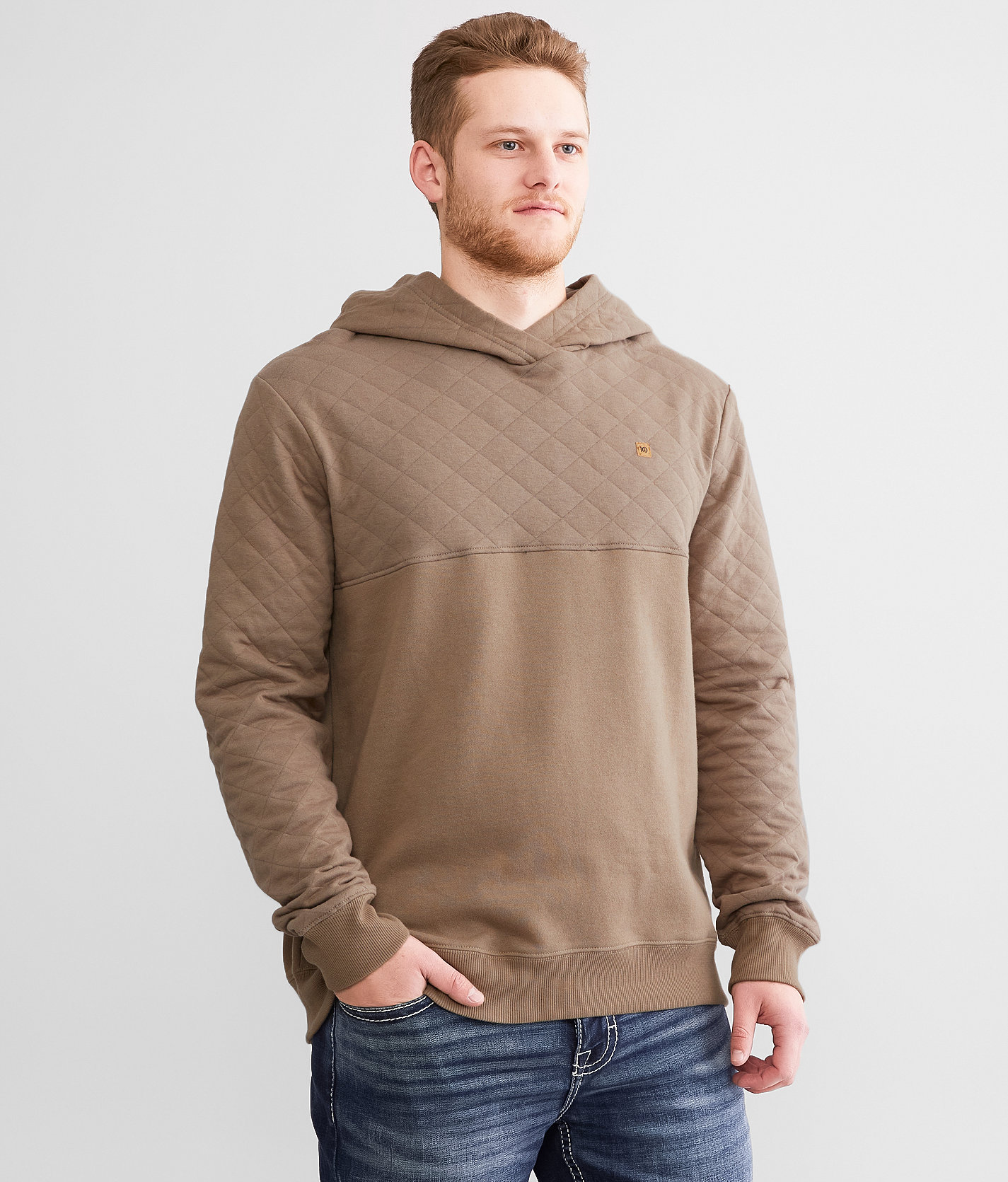 tentree Quilted Knit Hooded Sweatshirt - Men's Sweatshirts in Fossil