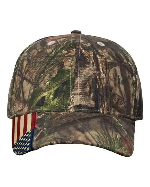 Camo Woven USA Flag Cap