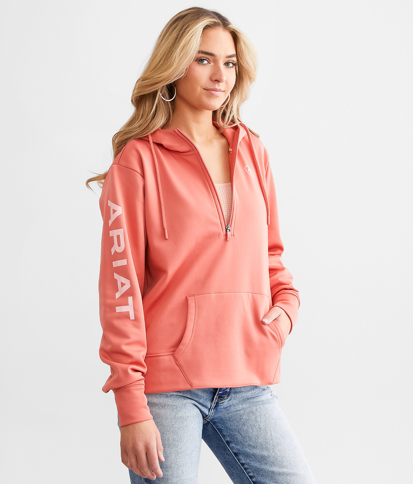 Ariat Performance Tek Hoodie - Women's Sweatshirts in Faded Rose