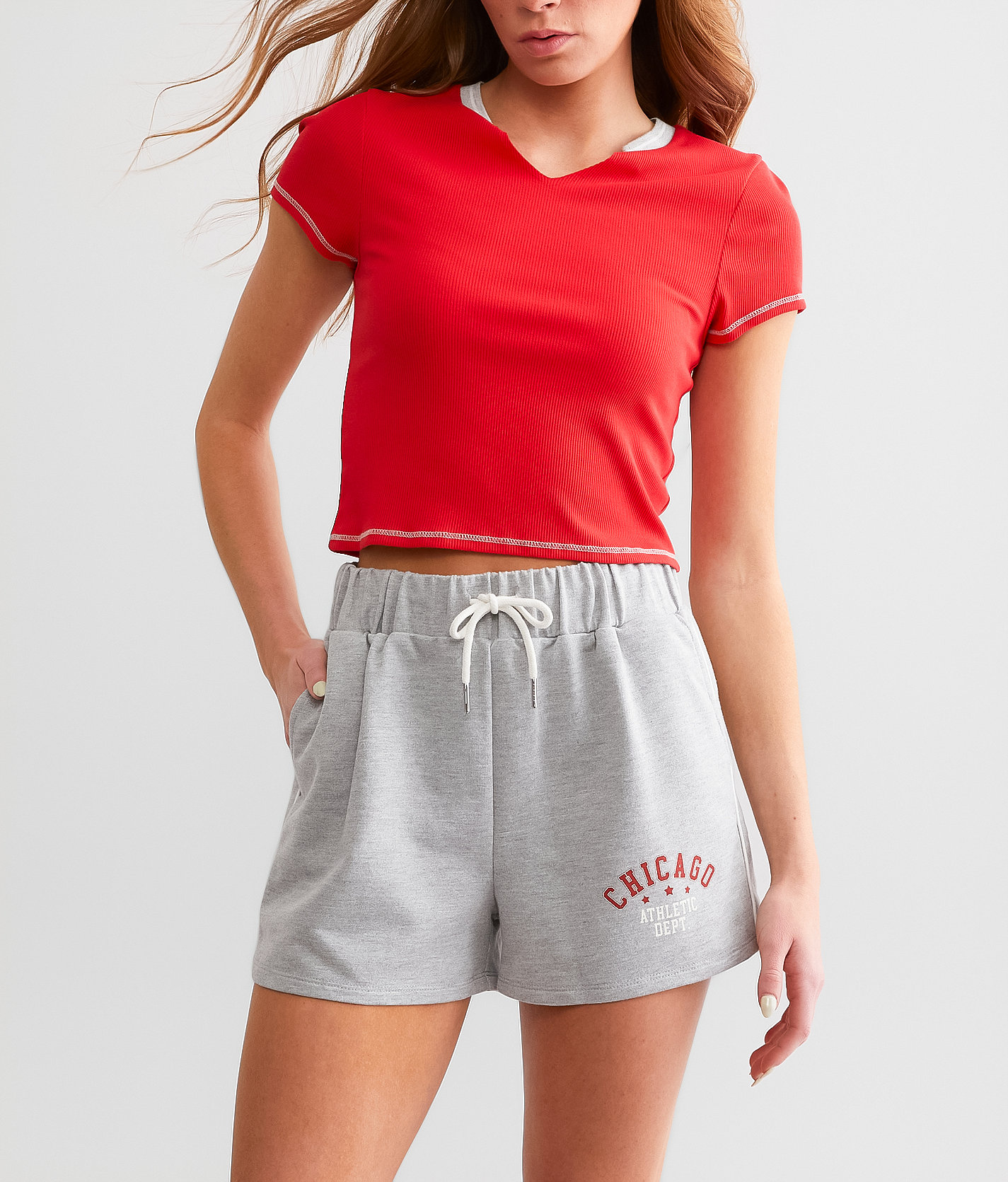 FITZ + EDDI Chicago Knit Short - Women's Shorts in Heather Grey