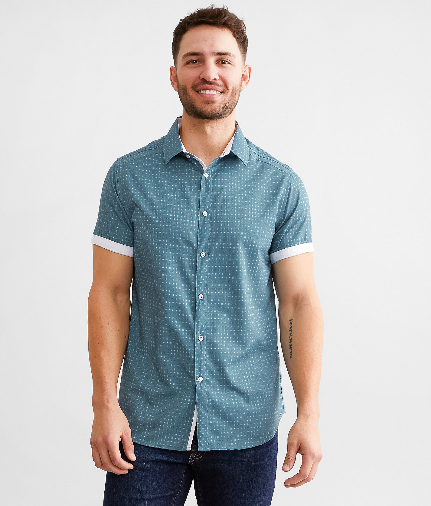 J.B. Holt Standard Performance Stretch Shirt - Men's Shirts in Slate Blue