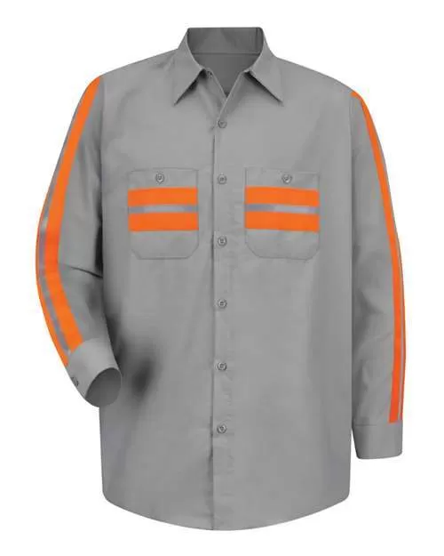 Industrial Enhanced-Visibility Long Sleeve Work Shirt - Tall Sizes