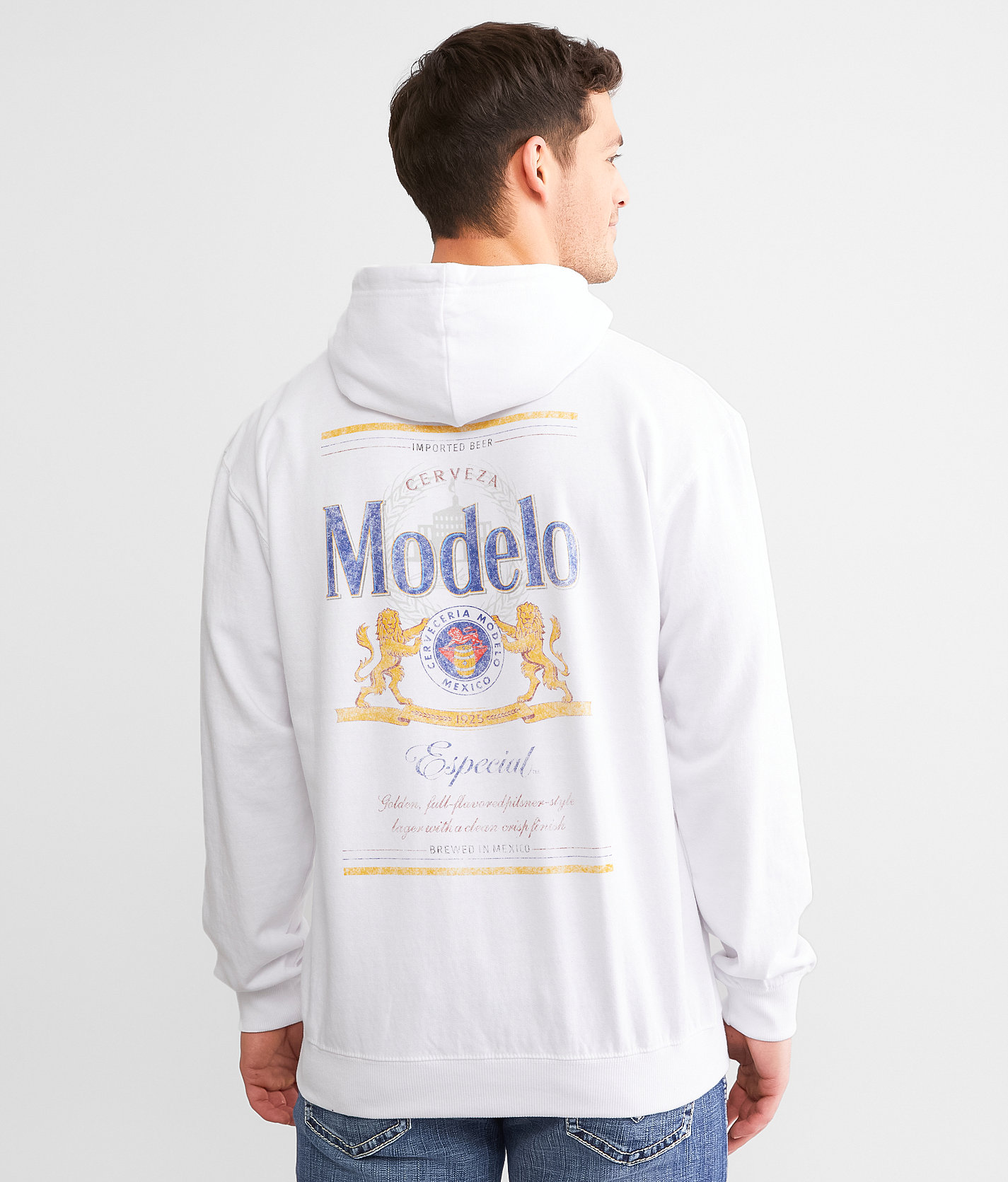 Changes Modelo® Vintage Label Hooded Sweatshirt - Men's Sweatshirts in White