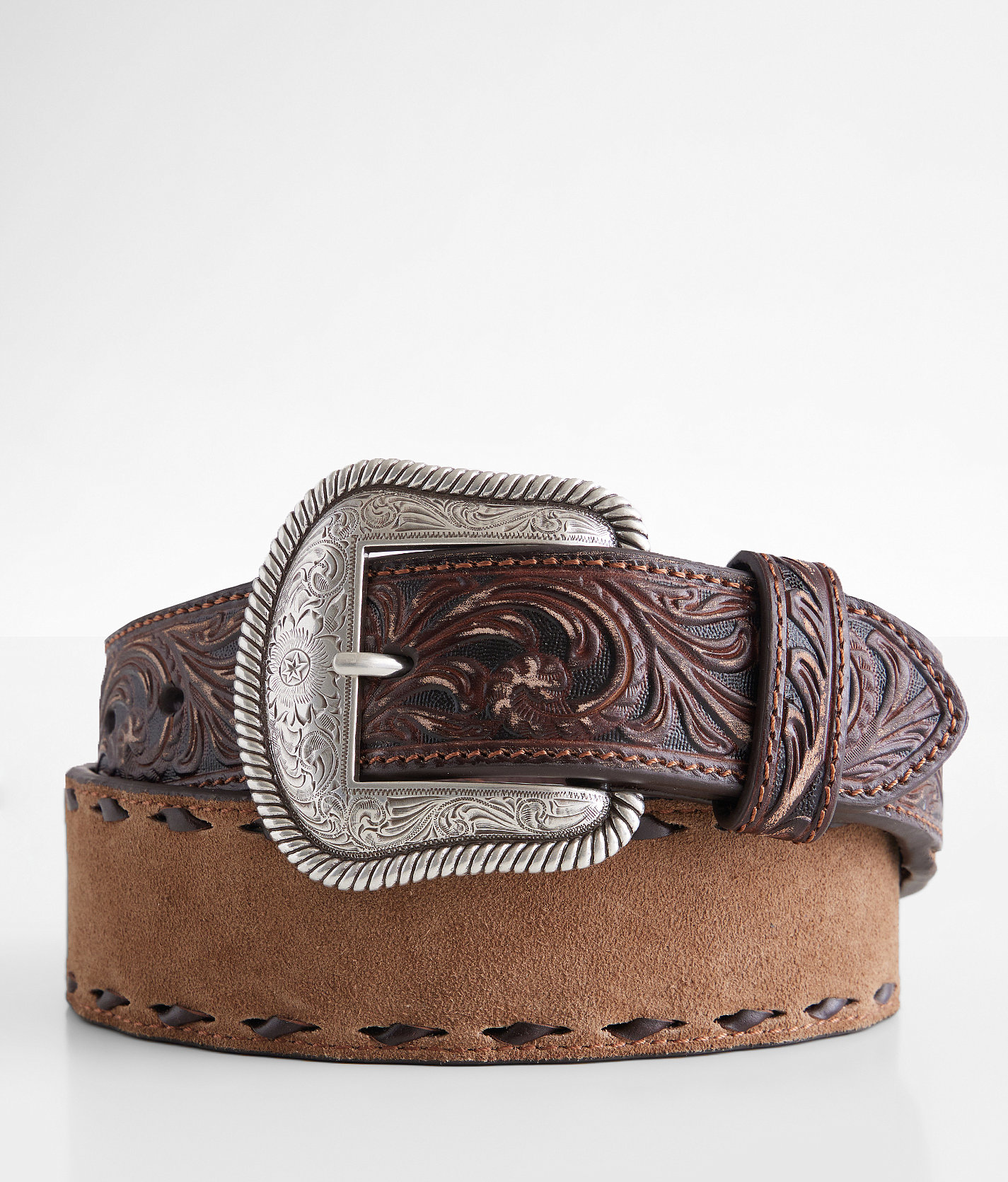 Nocona Rough Leather Belt - Men's Belts in Brown