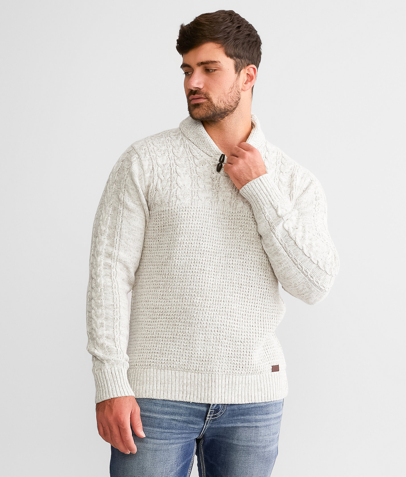 Outpost Makers Toggle Shawl Sweater - Men's Sweaters in White Gray