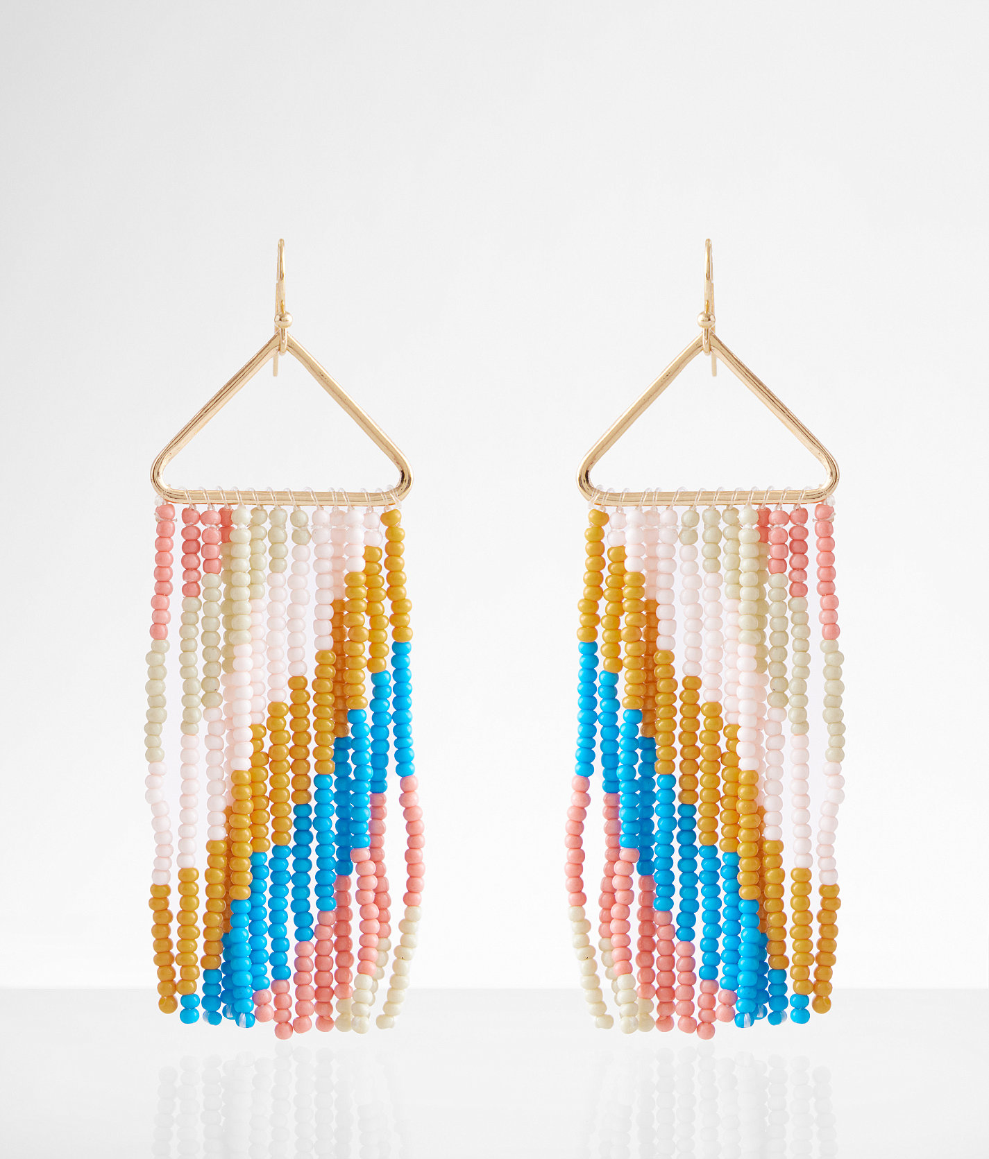 boutique by BKE Seed Bead Fringe Earring - Women's Jewelry in Gold Multi