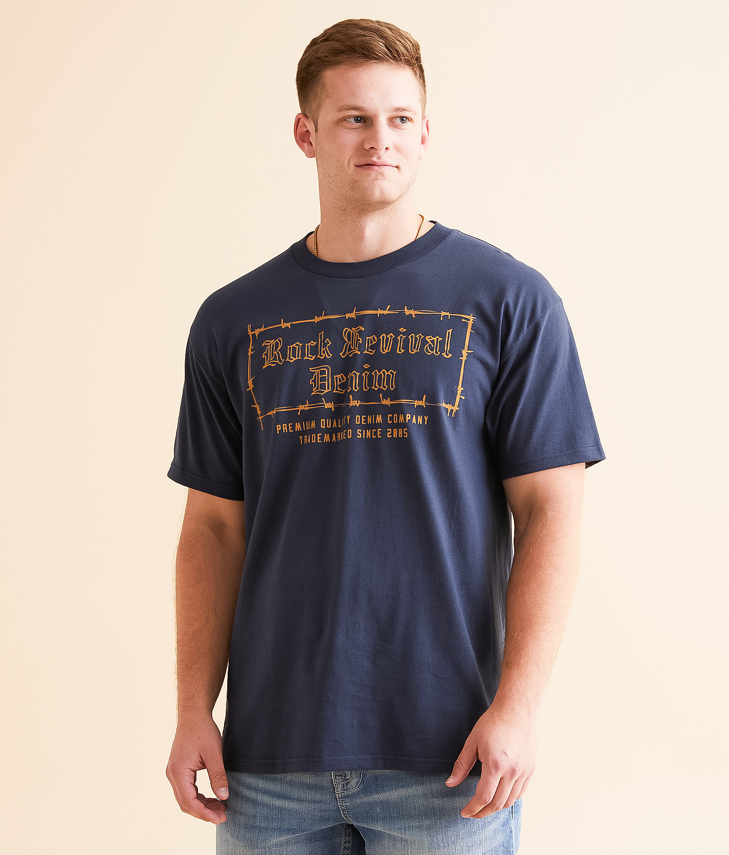 Rock Revival Rowell T-Shirt - Men's T-Shirts in Navy