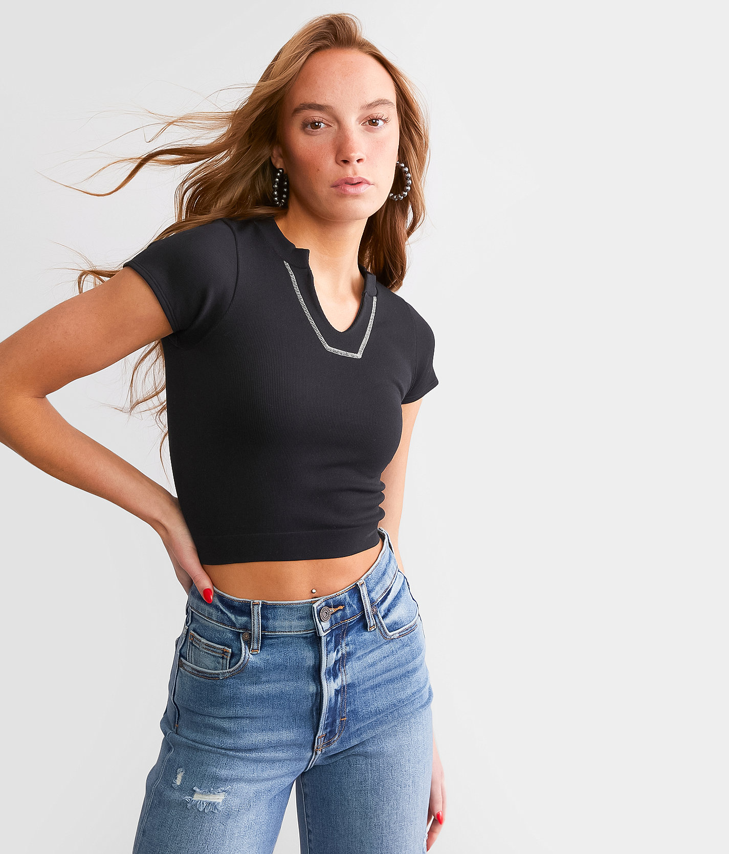 FITZ + EDDI Seamless Cropped Top - Women's Shirts & Blouses in Black
