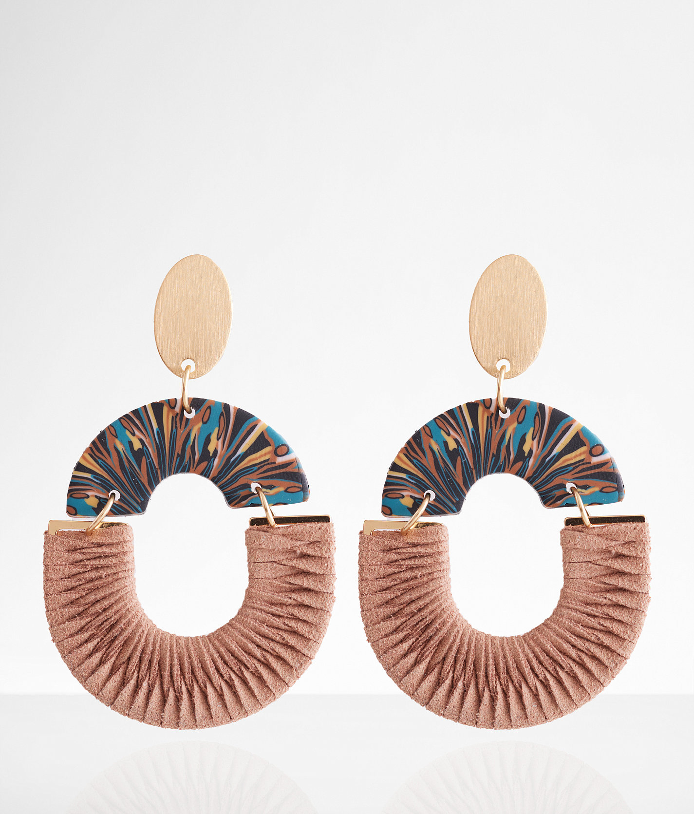 boutique by BKE Wrapped Earring - Women's Jewelry in Gold Pink Blue Multi