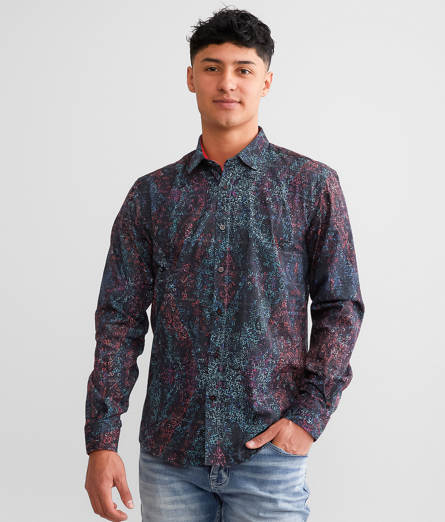 Eight X Flocked Printed Shirt - Men's Shirts in Multi