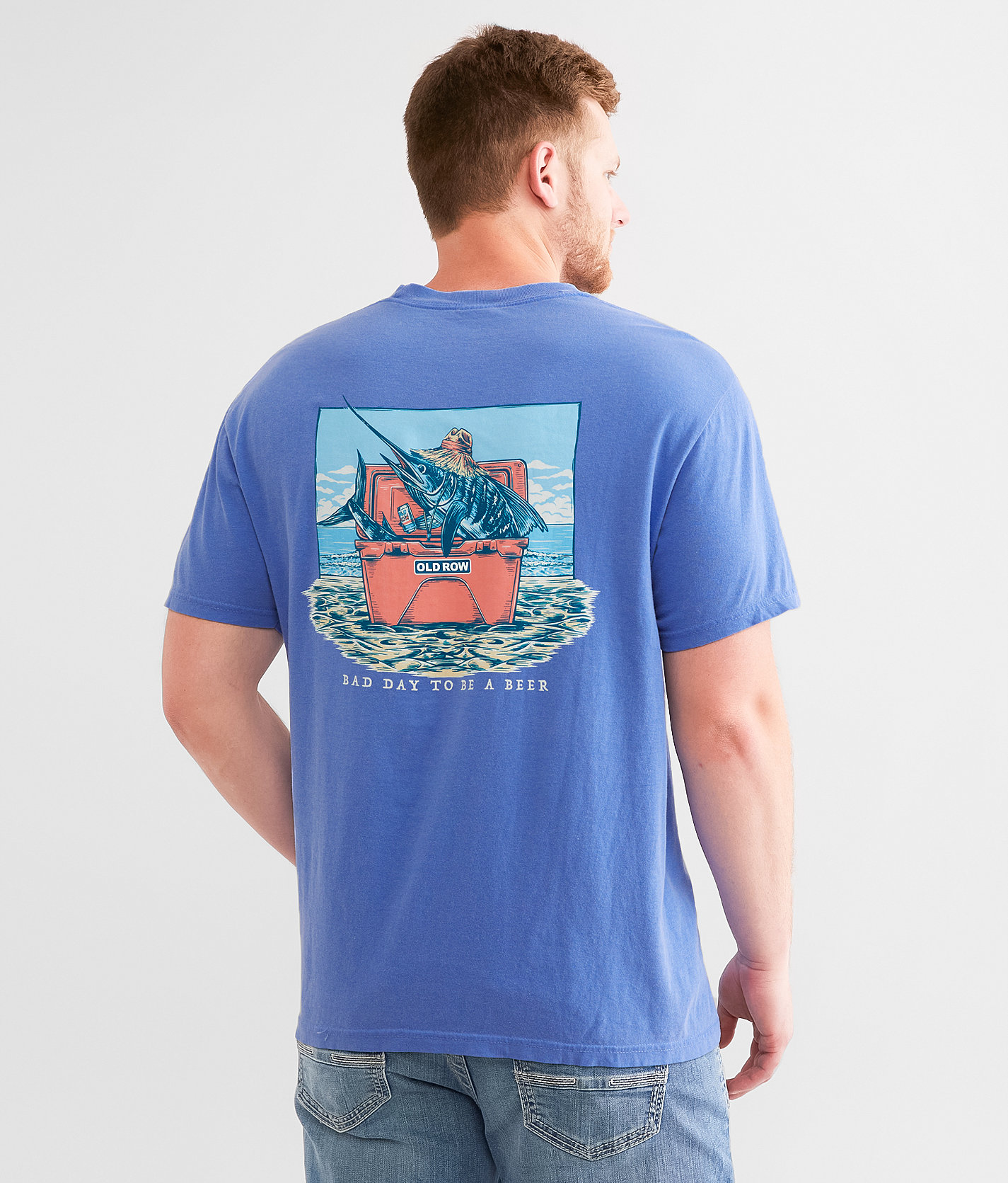 Old Row Bad Day To Be A Beer Marlin T-Shirt - Men's T-Shirts in Flo Blue