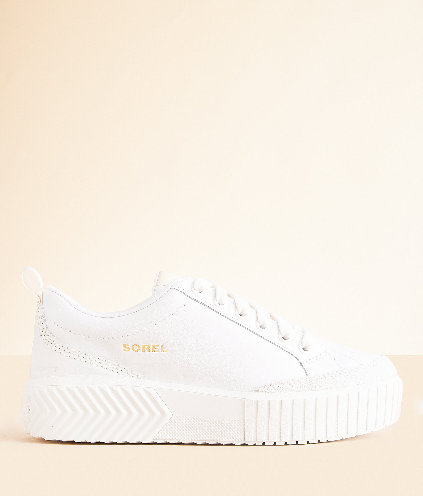 Sorel ONA Ave Low Leather Sneaker - Women's Shoes in Sea Salt Bleached Ceramic