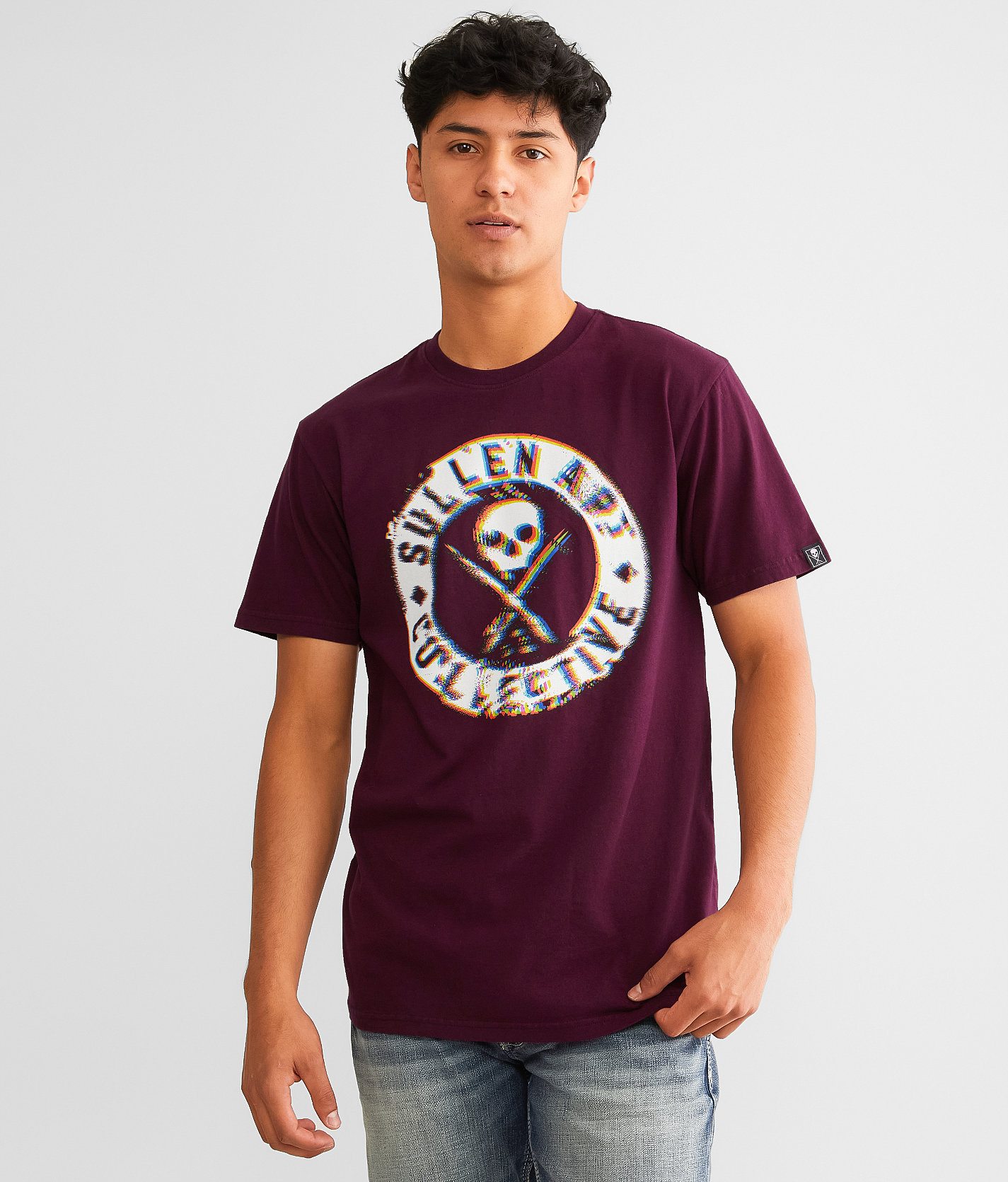 Sullen Glitch Badge T-Shirt - Men's T-Shirts in Pickled Beet