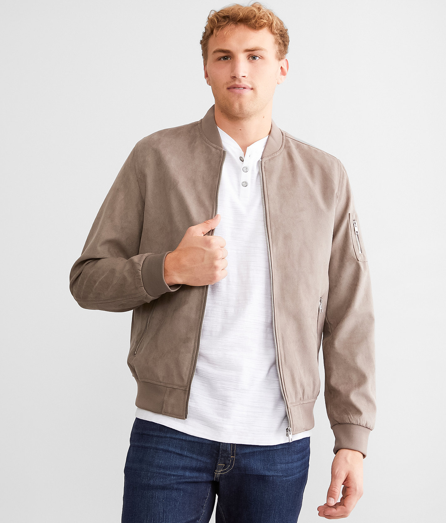 Jack&Jones® Rocky Faux Suede Jacket - Men's Coats & Jackets in Falcon