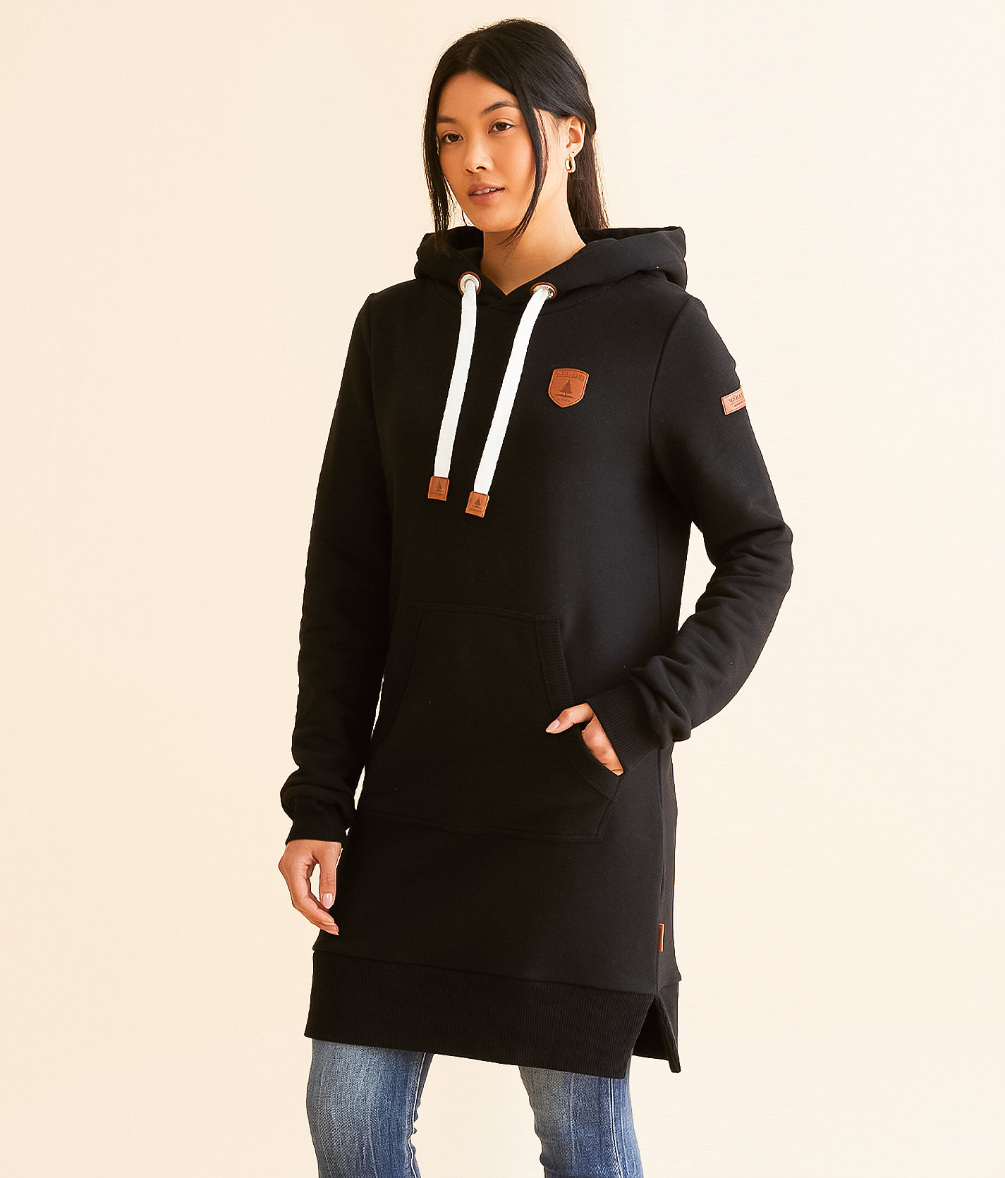 Wanakome Carmen Tunic Hooded Sweatshirt - Women's Sweatshirts in Black