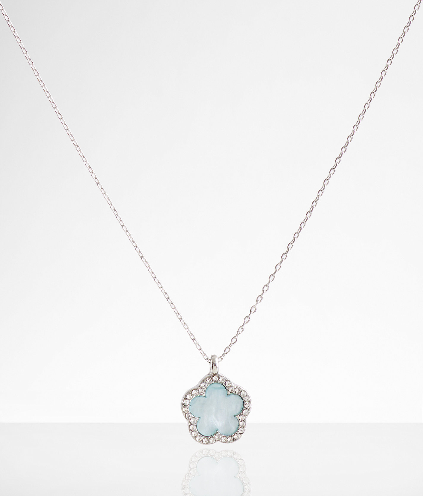 boutique by BKE Glitz Flower Necklace - Women's Jewelry in Silver