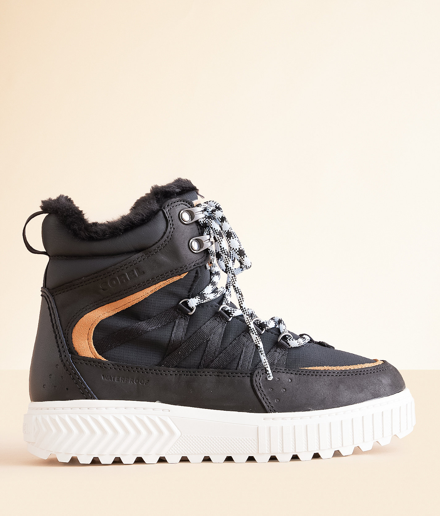 Sorel ONA Ave Trek Leather Ankle Boot - Women's Shoes in Black Sea Salt