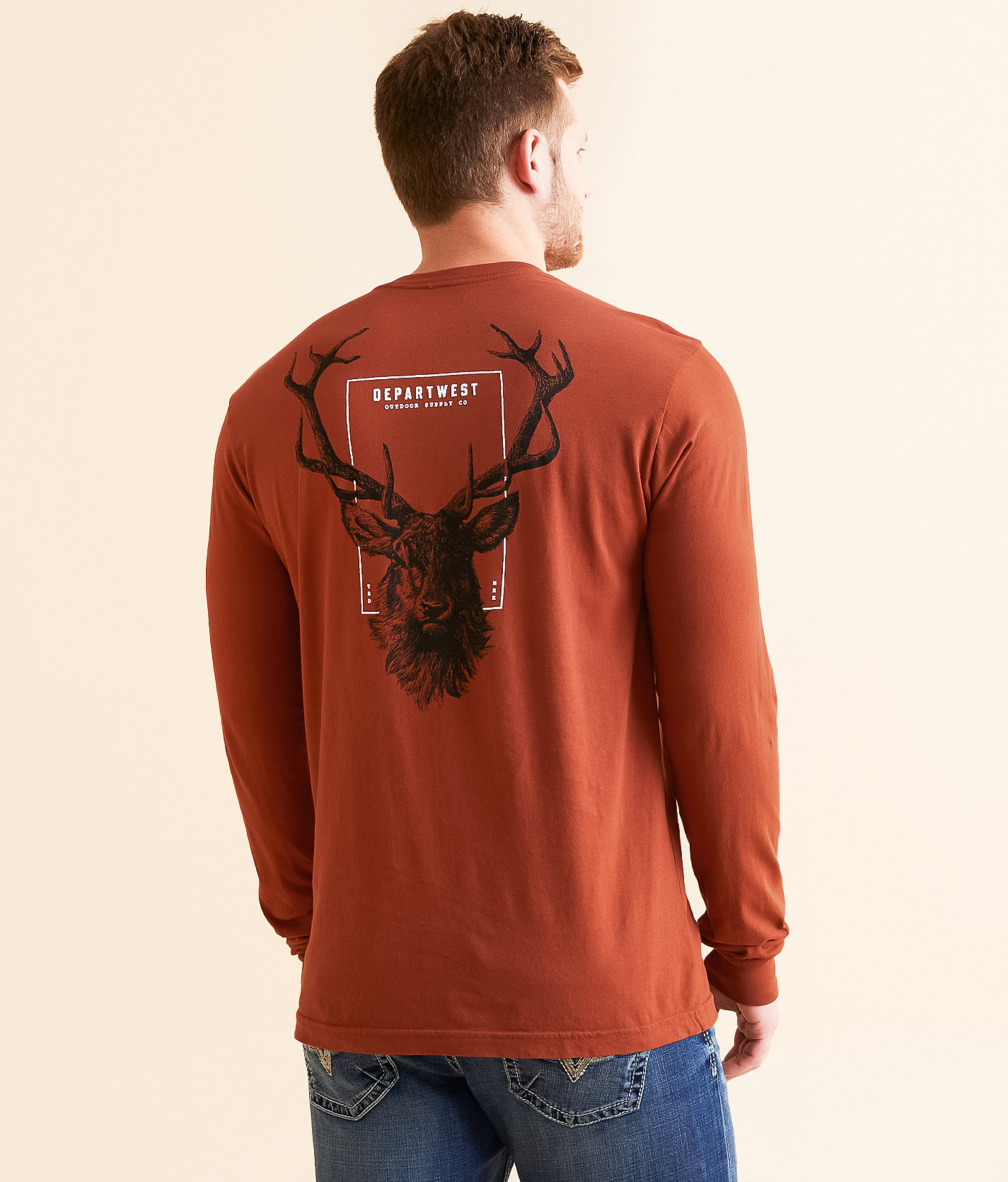 Departwest Buck License T-Shirt - Men's T-Shirts in Barn Red