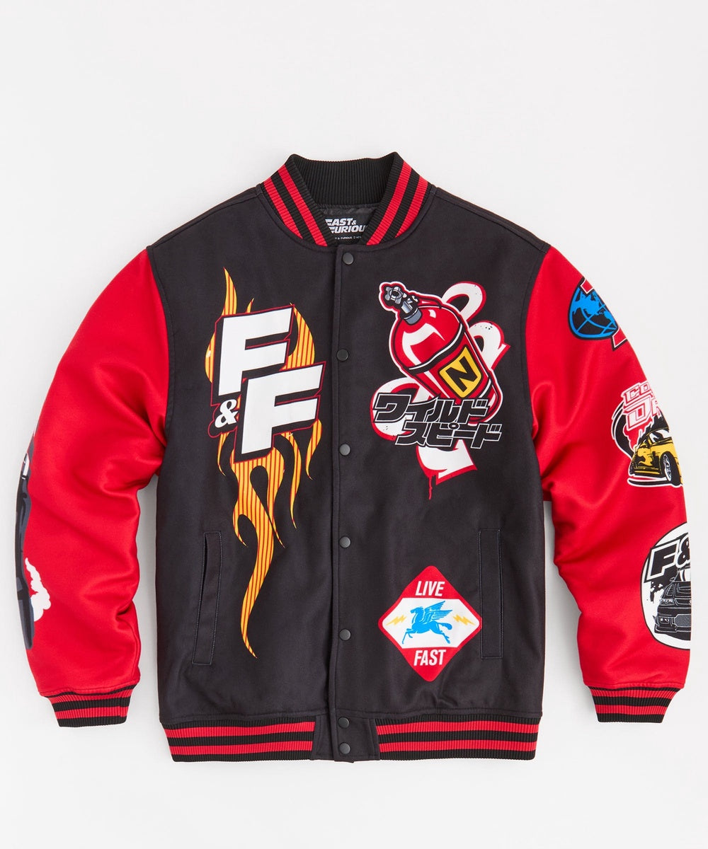 Fast & Furious Control the Drift Varsity Jacket - Black