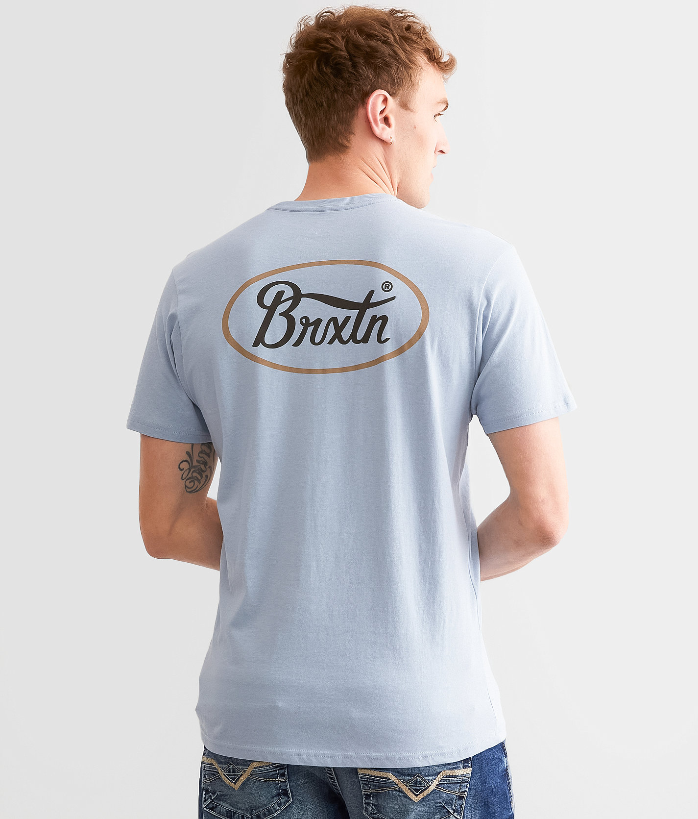 Brixton Parsons T-Shirt - Men's T-Shirts in Dusty Blue Washed Black