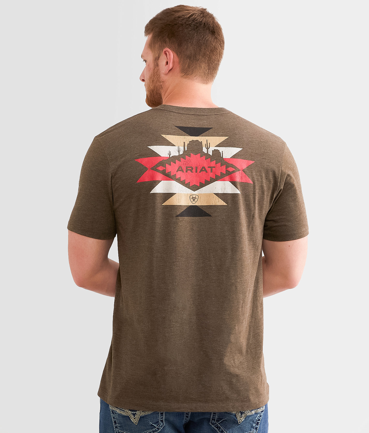 Ariat Cracked Mesa T-Shirt - Men's T-Shirts in Brown Heather